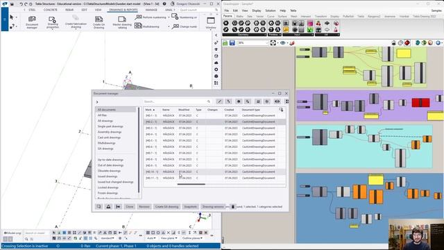 Grasshopper-Tekla Drawing Link usage смотреть онлайн