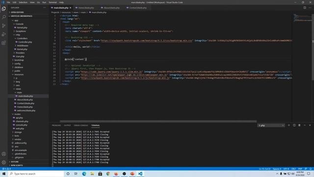 9. TEMPLATE INHERITANCE IN LARAVEL(Blade Template Engine) смотреть онлайн