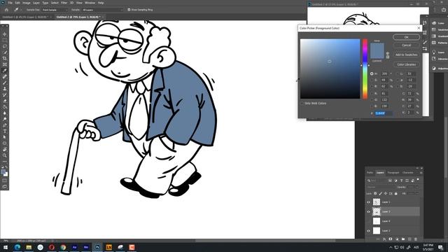 How to draw a cartoon in Adobe Photoshop - Character design смотреть онлайн