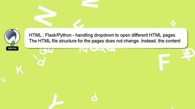 HTML : Flask/Python - handling dropdown to open different HTML pages смотреть онлайн