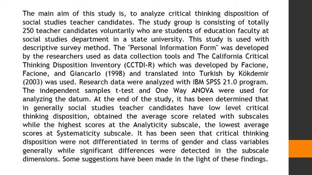 Critical Thinking Dispositions of Social Studies Teacher Candidates AJET 2020 61 72 79 смотреть онлайн
