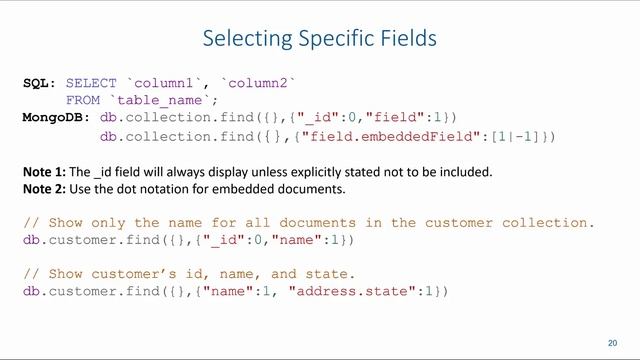 NoSQL: Selecting Documents in MongoDB смотреть онлайн