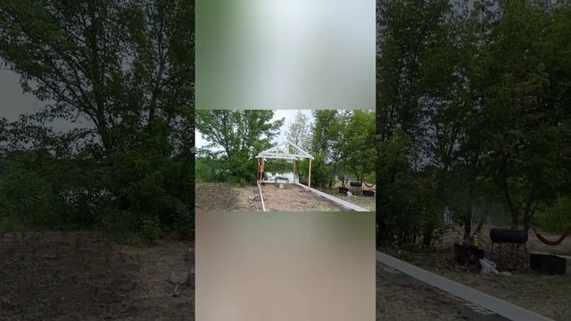 Строим веранду и садовые качели. Наш август 2023г. смотреть онлайн
