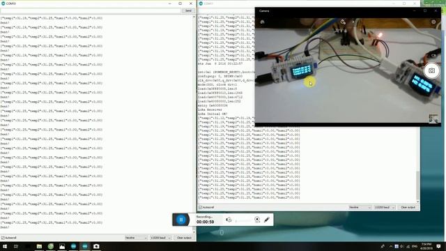 ESP32LoraKit + DS18b20 + Lora + LCD - UPWORK.COM demo смотреть онлайн