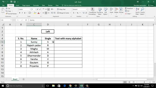 20* How to use LEFT formula in Excel {Hindi} смотреть онлайн