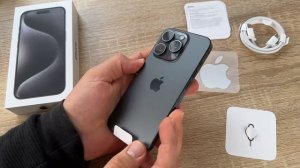 Apple iPhone 15 Pro Black Titanium with 1TB memory Smartphone Unboxing