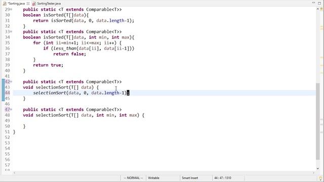 Sorting in Java 1: Writing Sorting Methods & Selection Sort смотреть онлайн