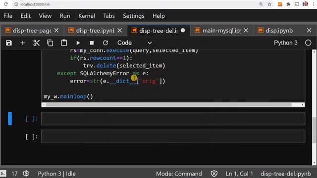 Deleting rows in Tkinter Treeview after confirmation of deletion of record from MySQL database tabl смотреть онлайн