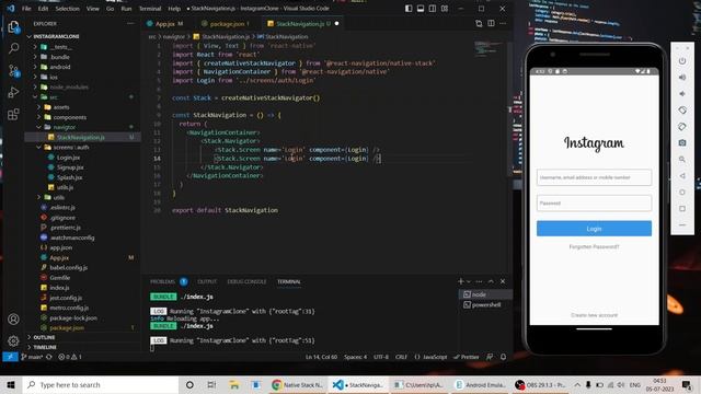 How to use Stack Navigation in React Native | Instagram Clone | Part-3 | React Native | HINDI смотреть онлайн