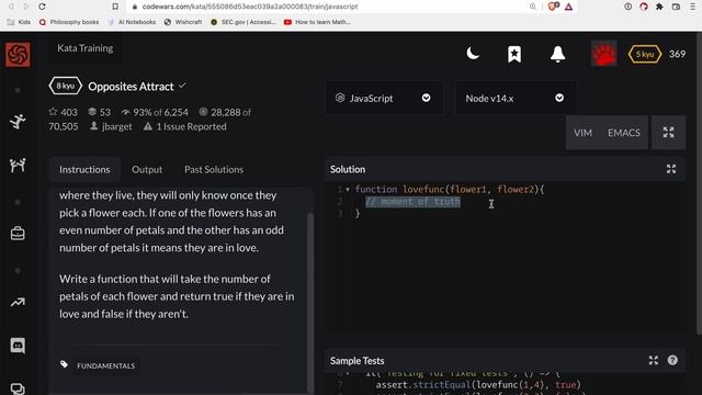Codewars - Javascript - Opposites Attract смотреть онлайн