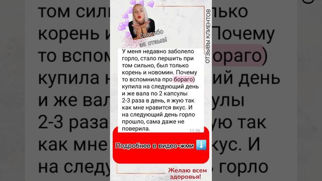 Горло прошло на следующий день. бораго и амарант Сибирского здоровья #siberianwellness смотреть онлайн