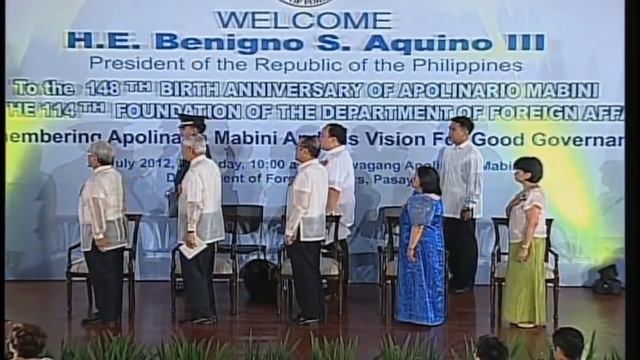 148th Birth Anniversary of Apolinario Mabini & the 114th Foundation of the DFA 7/26/12 смотреть онлайн