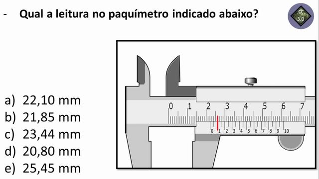 Leitura Paquímetro 0,05 mm (Quiz) Técnico em Mecânica смотреть онлайн