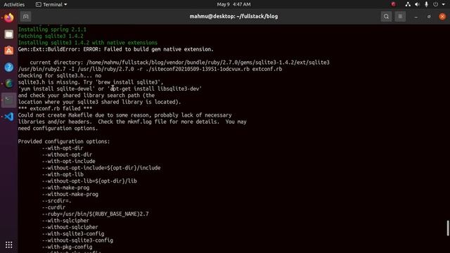 Fix error occurred while installing gem sqlite3 (1.4.2) and bundler connot continue in rails 6.1.3 смотреть онлайн
