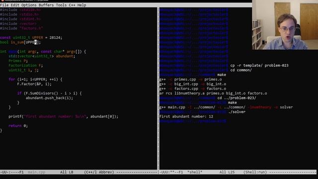 Project Euler: Problem 23 (C/C++) смотреть онлайн