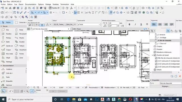 Plan 2D Autocad vers 3D Archicad Part1 смотреть онлайн