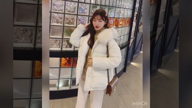 Женская зимняя куртка, парка с капюшоном и большим воротником из искусственного меха, осенняя смотреть онлайн