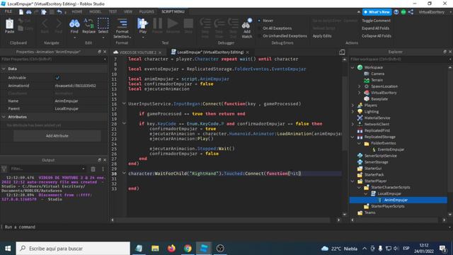 CÓMO EMPUJAR CON UNA TECLA - ROBLOX STUDIO смотреть онлайн