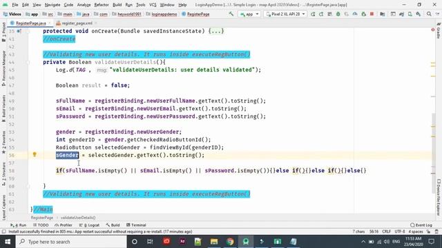 How to build an android app in android studio | For beginners | 2020 Version | Part 5 - Java signup смотреть онлайн