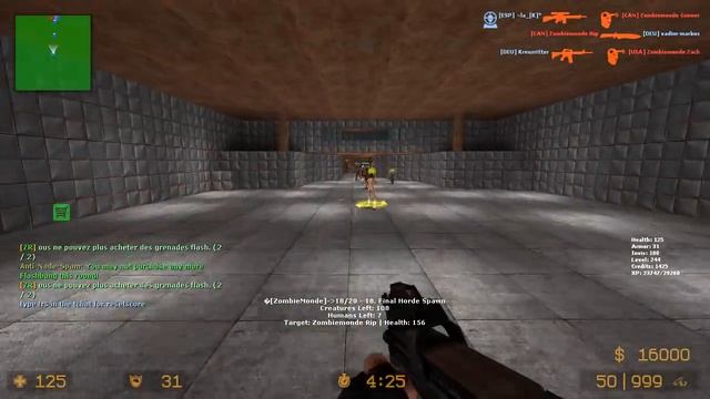 Counter Strike Source - Zombie Riot mod online gameplay on Legend map смотреть онлайн