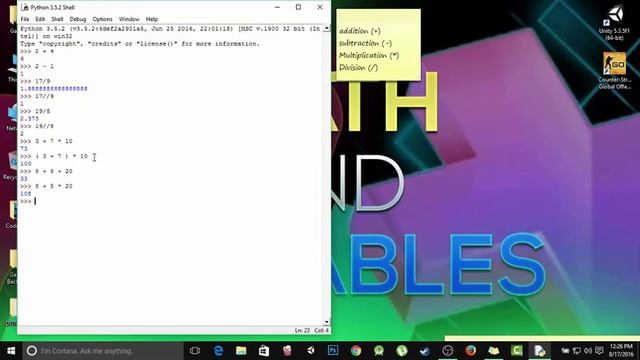 Python Programming Tutorial #2 - Math & Variables смотреть онлайн