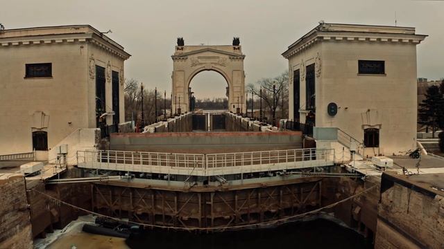 Волгоградсверху - замерзший Волго-Донской канал