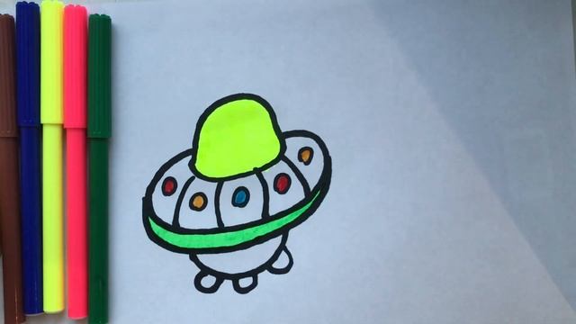 How to draw saucer? Как нарисовать летающую тарелку? смотреть онлайн