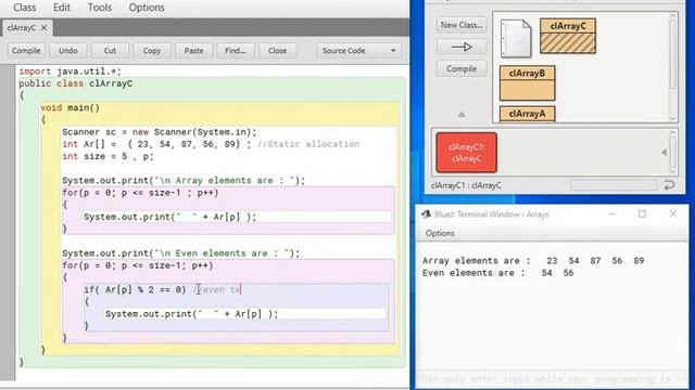 Java Programming - Array Handling - C ; Printing even elements of an array смотреть онлайн