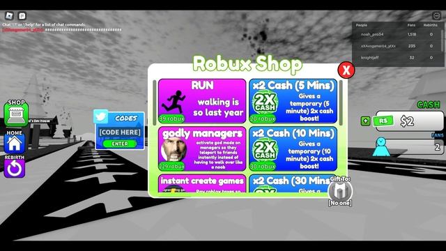Make Roblox games to become Rich and Famous Codes Update смотреть онлайн