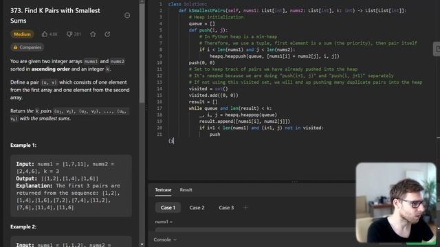 Unraveling the K Pairs with Smallest Sums | Python Coding with vanAmsen | 373 смотреть онлайн