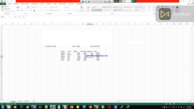 Microsoft Excel 2003 Salary Sheet смотреть онлайн