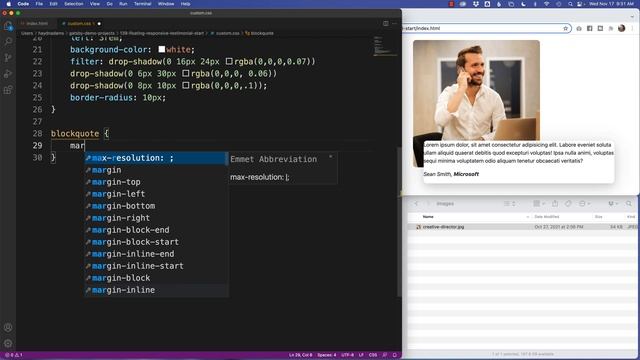 Floating responsive testimonial (w/Bootstrap 5) смотреть онлайн
