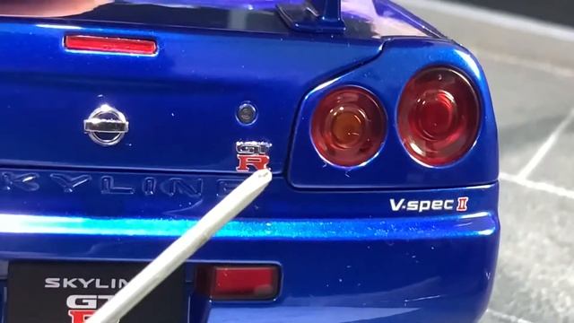 REVIEW ! 1/18 AUTOart NISSAN SKYLINE R34 GTR Vspec II bayside blue/BBS LM wheels ! смотреть онлайн