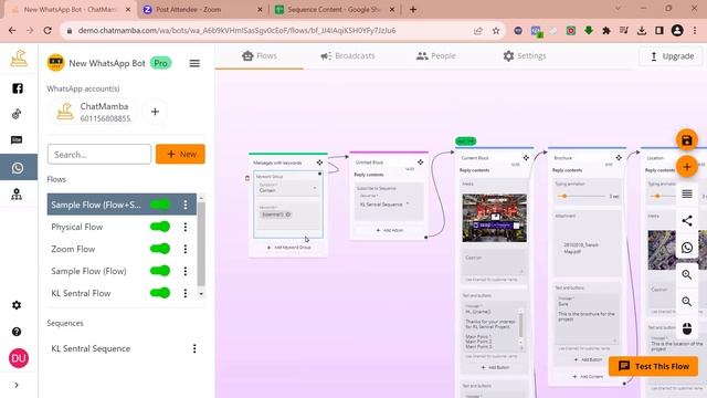 WhatsApp Sequence - Adding Sequence to Flow & Moving Start Block смотреть онлайн