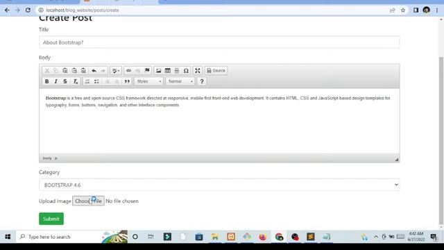 BLOG WEBSITE USING CODEIGNITER 3