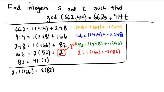 Writing gcd as a linear combination using Euclidean Algorithm смотреть онлайн