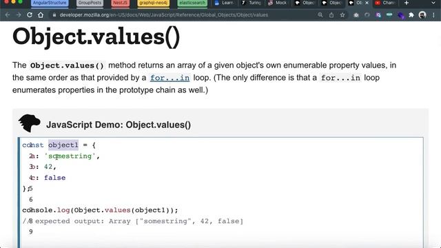 Object.key() - Object.values() смотреть онлайн
