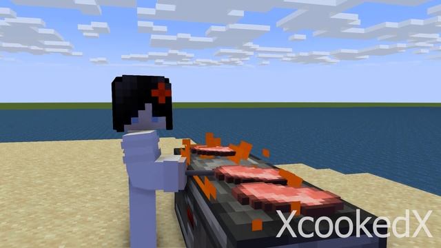 Giant Mermaid VORE Fishing Girl on the Beach - Minecraft Animation смотреть онлайн