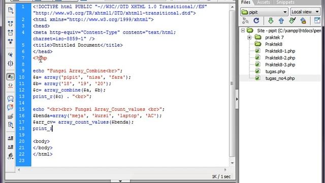 Membuat Proram fungsi array_combine, array_count_values, dan array_merge dari PHP смотреть онлайн