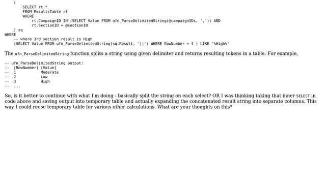 Databases: split string for calculations смотреть онлайн
