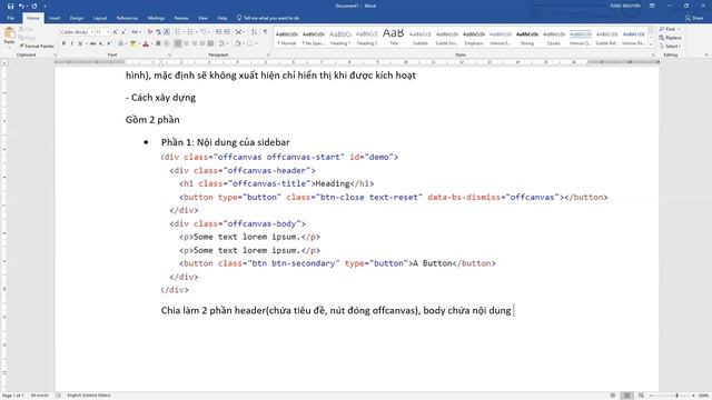 W03- Bài 22 - Hướng dẫn và ví dụ Bootstrap Offcanvas | Nguyễn Hữu Hoàng Tùng Official смотреть онлайн
