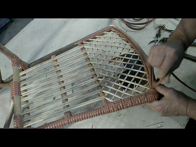 Искусственный ротанг. Плетеный стул часть 3.