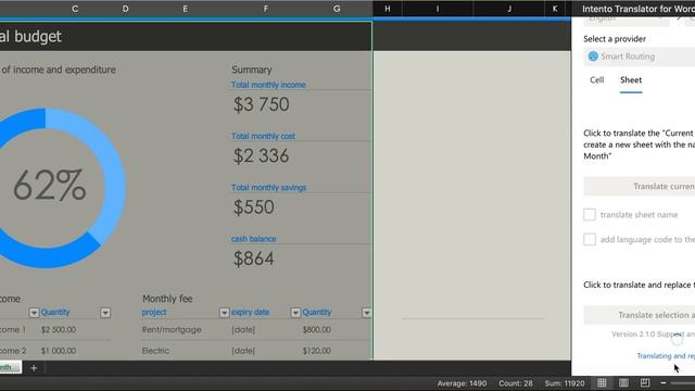 "Translate selection and replace" functionality in Intento add-in for Excel смотреть онлайн