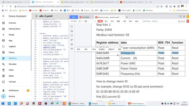 Energy meter add to ESPHome by RS485 Modbus For Home Assistant смотреть онлайн