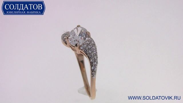 Модные золотые колечки из красного золота с прозрачным фианитом K2617 2 51 смотреть онлайн