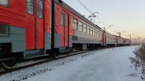 Электропоезд ЭД2Т-0019 на перегоне Томск 1 - Томск 2