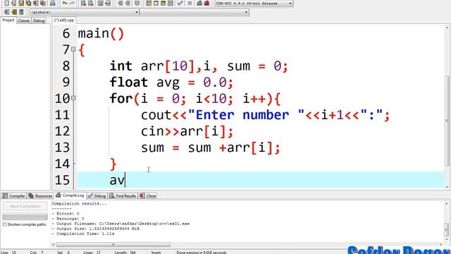 Find sum or average of array values C++(Urdu/Hindi) | C++ Tutorial for Beginner - 63 смотреть онлайн