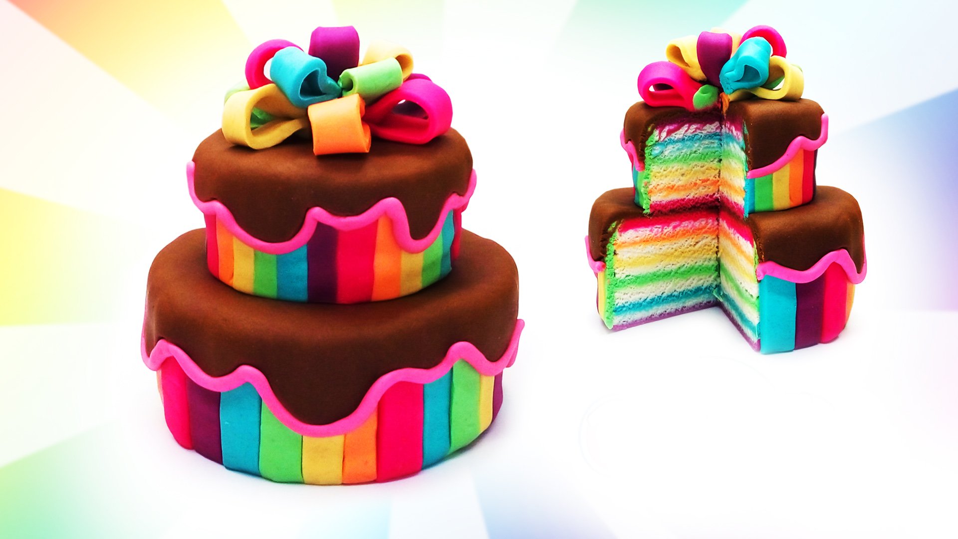 Как слепить радужный Торт ? Лепка и Поделки ? Play-Doh, Тесто, Пластилин Плей-До ? смотреть онлайн