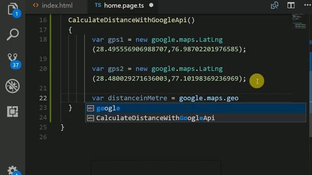 Calculate distance between two gps coordinates using google maps javascript api. смотреть онлайн