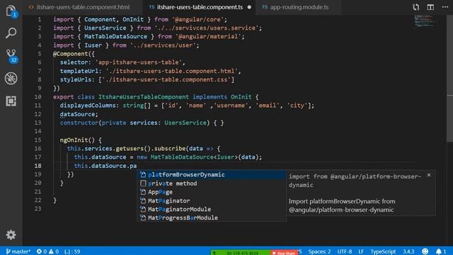 20 Angular Material table Paging part 2 смотреть онлайн